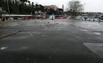 Otobüssüz kalan Harem otogarı drone ile havadan görüntülendi
