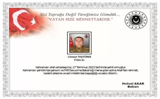 Pençe Harekatı’nda 1 asker şehit düştü
