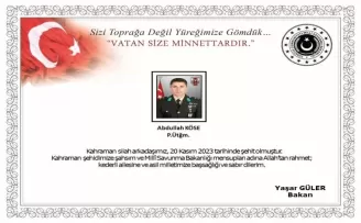 Pençe-Kilit operasyonu bölgesinde bir asker şehit oldu
