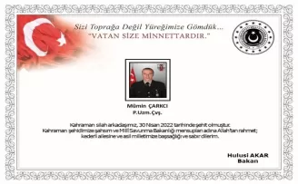 Pençe-Kilit operasyonunda 1 asker şehit oldu
