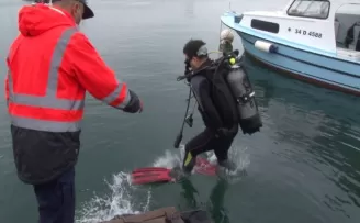 Pendik’te balık adamlardan müsilaj temizliği
