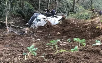 Rize’de beton mikseri uçuruma yuvarlandı!