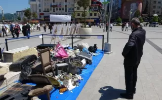 Rize’de dere yataklarından çıkan çöpler herkesi şaşırttı

