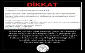 Sahte yardım “IBAN“larına dikkat
