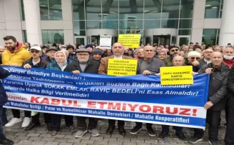 Sarıyer Belediyesi önünde “tapu“ eylemi
