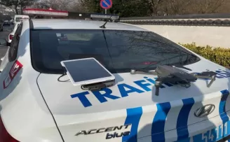 Sarıyer’de dron’lu trafik denetimi