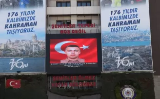 Şehit bekçi için İstanbul İl Emniyet Müdürlüğünde tören düzenlendi
