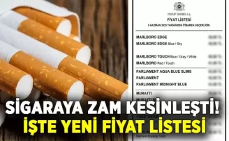 Sigaraya zam geldi