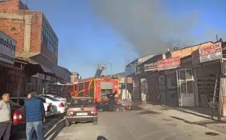 Sincan’da mermer atölyesinde yangın paniği
