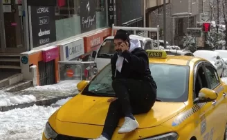 Şişli’de ilginç kar manzaraları
