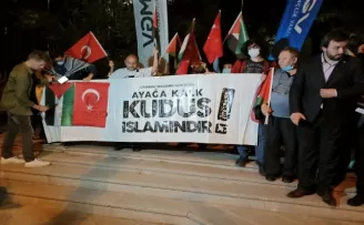 Sivil toplum kuruluşlarından İsrail Büyükelçiliği önünde protesto
