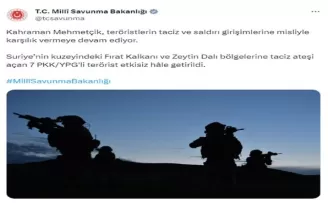Suriye’nin kuzeyinde 7 PKK’lı terörist etkisiz hale getirildi
