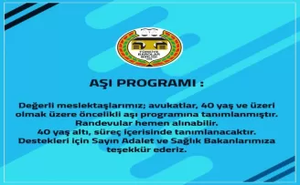 TBB: “40 yaş ve üzeri avukatlar öncelikli Covid-19 aşı programına dahil edildi”
