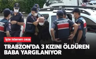 Trabzon'da 3 kızını öldüren baba yargılanıyor