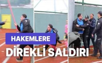 Trabzon’da Amatör Müsabakada Hakeme Bayrak Direğiyle Saldırdılar!