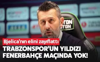 Trabzonspor’da yıldız oyuncu Fenerbahçe maçında yok!