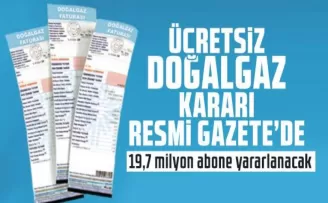 Ücretsiz doğalgaz kararı Resmi Gazete’de!