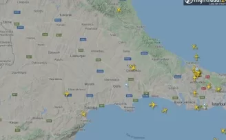 Uçuş yasağı hava trafik radarına böyle yansıdı
