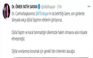 Ulaştırma Bakan Yardımcısı Sayan’dan dijital faşizmle mücadele açıklaması
