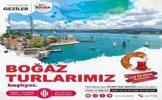 Ümraniye Belediyesinden çay simit ile boğaz keyfi

