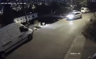 Ümraniye’de ‘navigasyon kazasında’ takla atan otomobil kamerada
