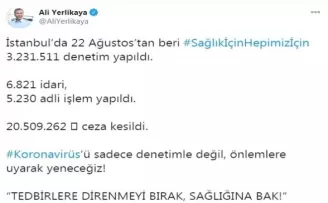 Vali Yerlikaya açıkladı: 20 milyon TL ceza kesildi

