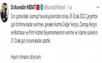 Vergi ödemelerinin süreleri ay sonuna kadar uzatıldı
