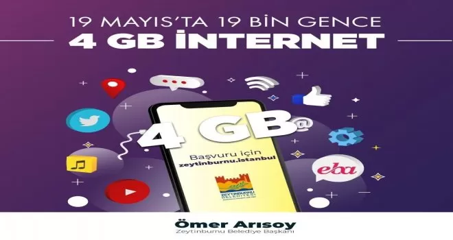 19 Mayıs’ta 19 bin gence ücretsiz internet
