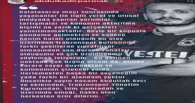 Abdulkadir Parmak özür diledi!