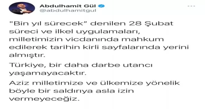 Adalet Bakanı Gül: "Türkiye, bir daha darbe utancı yaşamayacaktır"
