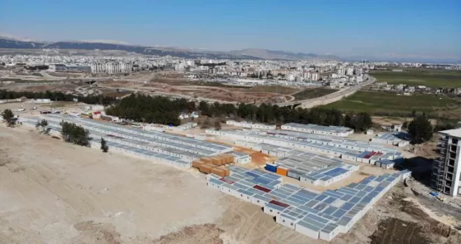 Adıyaman’da kurulan konteynır kent havadan görüntülendi
