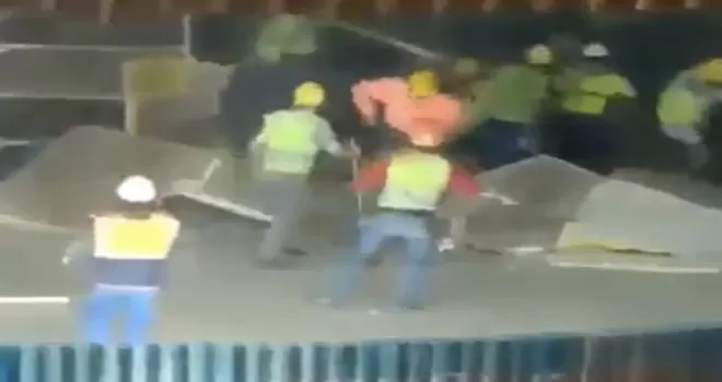 AKM inşaatında asma tavanın çökme anı kamerada
