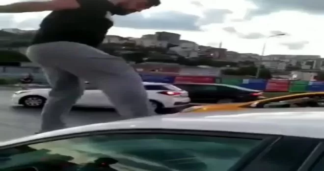 Alibeyköy’de trafikte kadına dehşeti yaşattı
