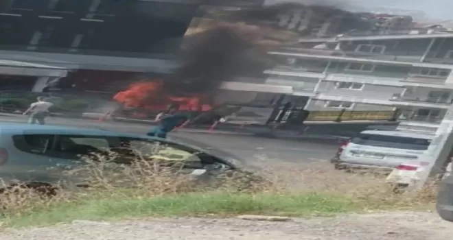 Ankara’da otomobil cayır cayır yandı
