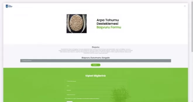 Arpa tohumu desteği için online başvurular başladı
