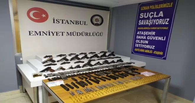 Ataşehir’de silah imalathanesine çevrilen depoya polis baskını
