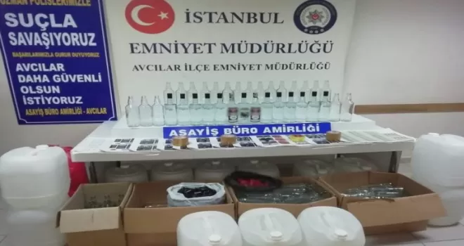 Avcılar’da kaçak içki imalathanesine baskın: 1 gözaltı
