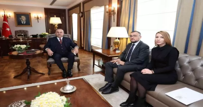 Bakan Çavuşoğlu, Ukrayna Büyükelçisi Bodnar ile görüştü
