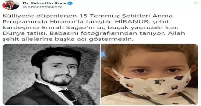 Bakan Koca’dan duygulandıran 15 Temmuz paylaşımı
