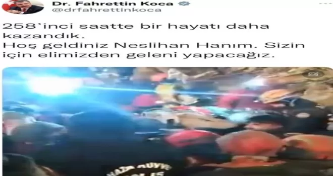 Bakan Koca’dan “Hoş geldiniz Neslihan Hanım“ paylaşımı
