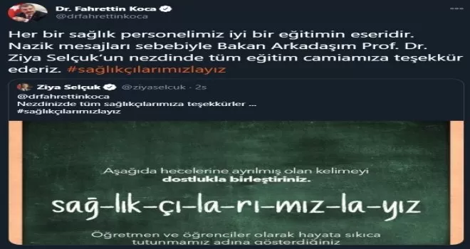 Bakan Koca: “Her bir sağlık personelimiz iyi bir eğitimin eseridir“
