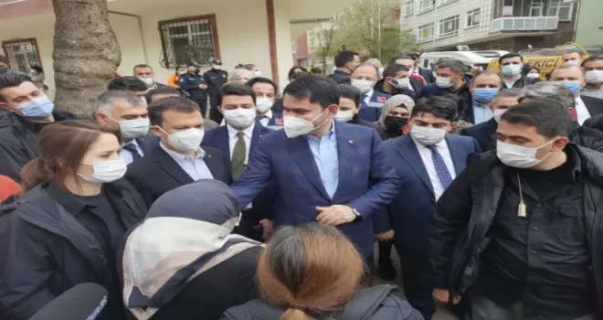Bakan Kurum’dan Açelya Apartmanı mağdurlarına ziyaret
