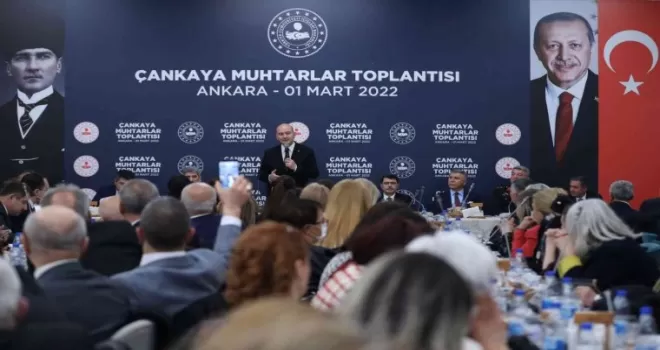 Bakan Soylu, Çankaya’daki muhtarlarla bir araya geldi
