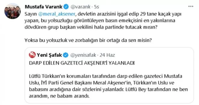 Bakan Varank’tan, saldırıya uğrayan İHA muhabiri Uslu ile ilgili paylaşım
