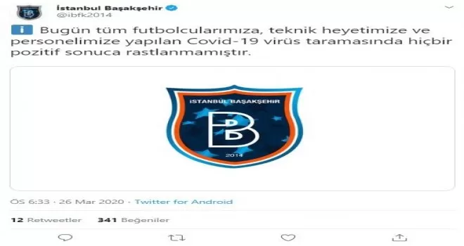 Başakşehir’den koronavirüs açıklaması
