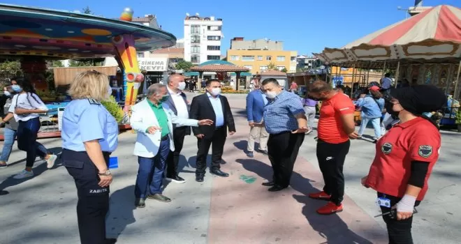 Başkan Aydıner korona virüs denetiminde
