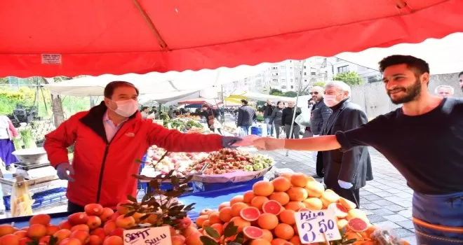 Başkan Kılıç’tan semt pazarında “sosyal mesafe” uyarısı
