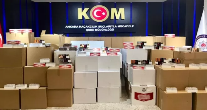 Başkent’te 1 milyon 41 bin 120 adet makaron ele geçirildi
