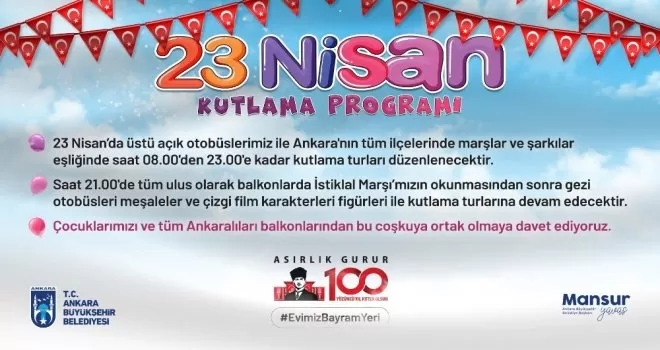 Başkent’te 23 Nisan kutlaması çocukların ayağına gidecek
