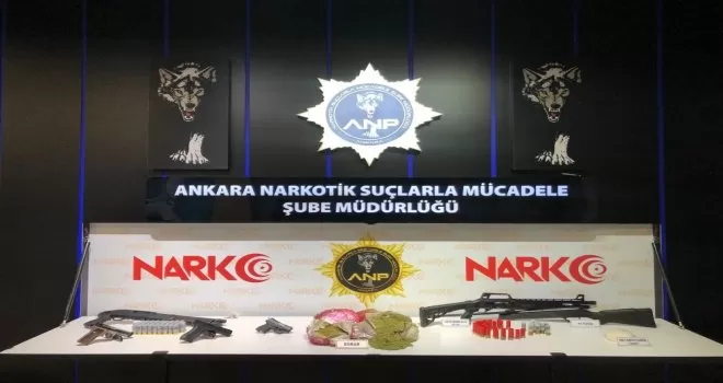 Başkent’te narkotik operasyonunda ele geçirilen malzemeler sergilendi
